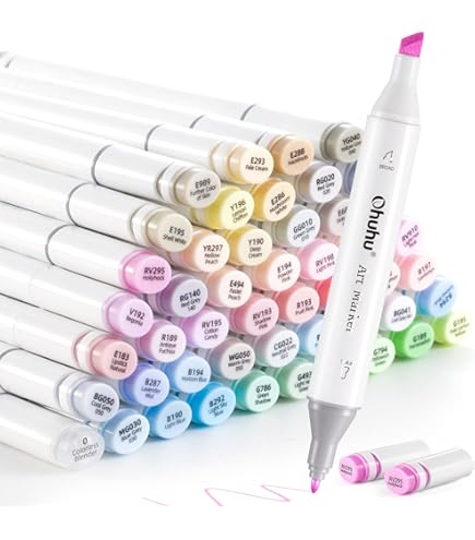 Amazon | Ohuhu マーカーペン 筆タイプ 80色 プロ愛用 サンリオxOhuhu
