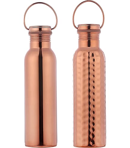 Amazon｜純銅ウォーターボトル 2個セット 裏地なし コーティング