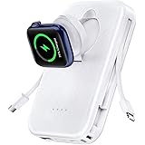 RORRY モバイルバッテリー 大容量 10000mah コンパチブル Apple Watch ワイヤレス充電 スタンド 2本ケーブル内蔵【iPhone用+Type-C】 最大22.5W 携帯充電器 軽量 小型 5台同時充電 急速充電 アップルウォッ