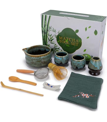 Amazon｜美濃焼 抹茶碗 ギフトセット 木箱入 窯変釉薬 金麗 茶色 約