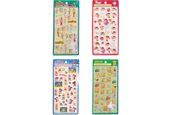 ジェイズプランニング ボンボンドロップシール 4点セット お菓子パッケージ コアラのマーチ ミルキー じゃがりこ クッピーラムネ