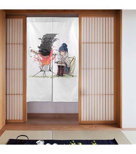 Amazon｜ゆるキャン△ カーテン のれん 間仕切り 暖簾和風 おしゃれ