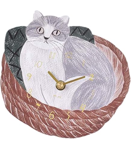 Amazon.co.jp: 松尾ミユキ 作家 ダイカット cat ネコ 猫 クロック