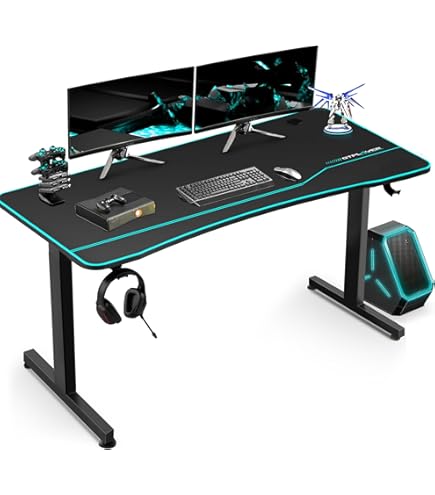 Amazon.co.jp: 背面収納付き ゲーミングデスク 幅120cm 電源タップ収納
