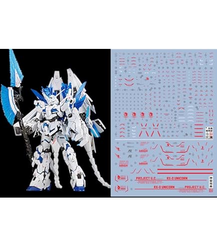 未開封 PGユニコーンガンダム LED 水転写デカールセット Amazon | 蛍光!! HG RG MG PG RE ロボット MS ディテールアップ用水