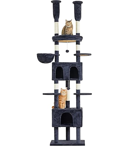 Amazon | アイリスプラザ キャットタワー 突っ張り W固定 爪とぎ 省