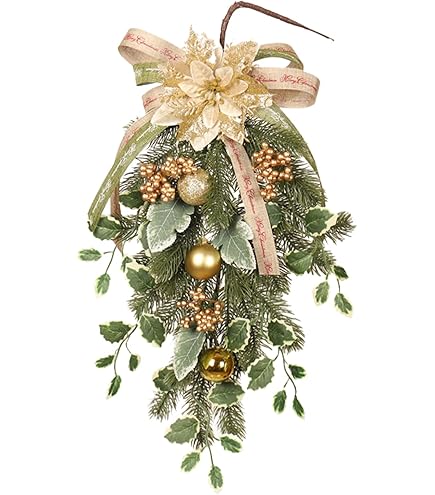 Amazon | ユーカリ 花輪 クリスマスリース ガーランド 玄関飾り 壁掛け