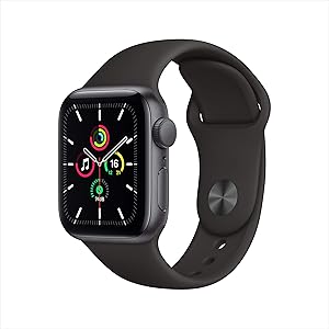 Apple Watch SE(GPSモデル)- 40mmスペースグレイアルミニウムケースとブラックスポーツバンド