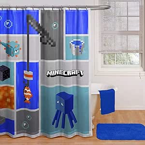 Amazon Minecraftシャワーカーテン バス用品 ホーム キッチン オンライン通販