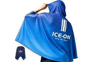 [JOYICAR] 冷感ポンチョ 【-18℃瞬間冷感UVカット】 PCM素材 マスク付き アイスポンチョ 抗菌防臭 高通気性 冷感シート サッカー テニス ランニング スポーツ観戦 暑さ・熱中症対策 男女兼用 150×84cm