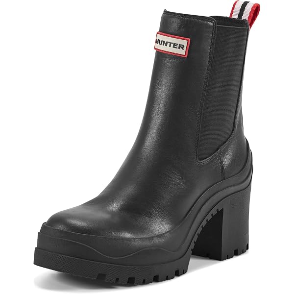 HUNTER Refined Gloss Quilt Short Rain Boots Black 5 : Amazon.com