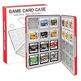 MOXCAHER 3DS ソフトケース 3DS/DS/2DS対応 24枚収納 ソフト整理収納盒 防塵保護 持ち運び便利 (赤, 24枚収納)