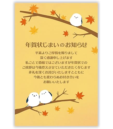 新年お知らせ　年賀状じまい　10枚入り Amazon | 年賀状じまい ハガキ 10枚【新年にお知らせ】私製はがき