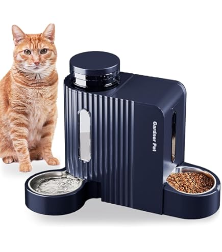 自動トイレとキャットタワーと自動給水器 猫 Amazon | Gardner Pet 一体型 猫用自動給餌器2.2L＆自動給水器3L 2in1
