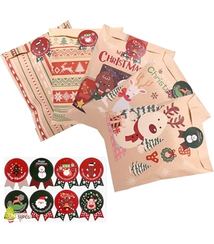 Amazon | Lanito クリスマスラッピングバッグ OPP袋 100個 ラッピング