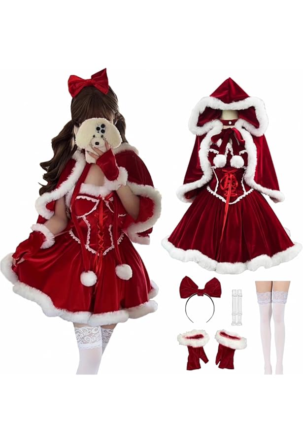 Amazon.co.jp: [スフォン] サンタ ワンピース ロリータ コスプレ