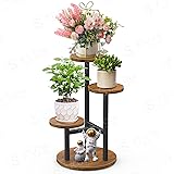 STLOVe Plant Stand, 3 Tier Tall Flower Stand, Garden Planter Holder Flower Pot Shelf Outdoor Indoor, Decor Pot Stand, Flower 