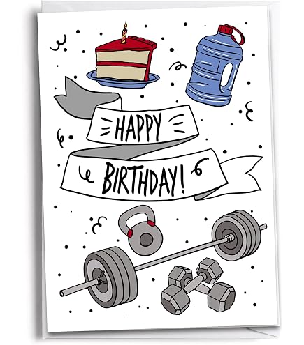 Lemon Loco Geburtstagskarte ‚Gewichtheben‘ – Lustig, Farbig, 12,7x17,8 Cm Für Fitness-Fans