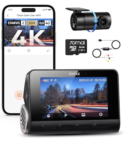 Amazon.co.jp: 70mai Dash Cam 4K A810 前後 64GB & CPL2 偏光