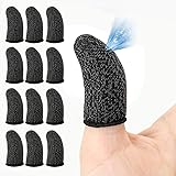 荒野行動 PUBG Mobile スマホゲーム 指サック AksBlay 操作性アップ 抜群なタッチ感 快適性 手汗＆指紋＆静電防止 洗濯可能＆耐摩耗性 反応早い 銀繊維 伸縮性 優れたゲーム体験 iPhone/Android全機種対応 (ブラック12個)