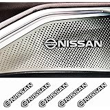 5枚 日産 スピーカーステッカー エクストレイル セレナ エルグランド ブルーバード ティアナ キックス ディズ ノート オーラ アリア ルークス リーフ NV100クリッパー NV350キャラバン 金属 装飾 エンブレム カッコいい (日産)