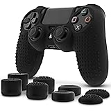 Fosmon PS4 プレーステーション 4 コントローラー用 PlayStation Dualshock 4 対応用 シリコン スキン ケース 保護カバー x 1 + アナログスティックカバー ジョイスティックカバー FPS PRO アシストキャッ