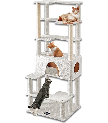【訳アリ】キャットツリー［CROWN170］【オフホワイト】 Amazon | ottostyle.jp ネコちゃんキャットツリー ［CROWN170