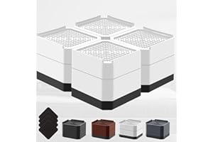 Washing Machine Anti-Vibration Grate Height Adjustable (1.6 / 2.9 / 4.2 inches (4 / 7.3 / 10.6 cm), Load Capacity 4,000 kg TUP Resin + Rubber, Vibration & Noise Protection, Anti-Slip, Prevents Floor