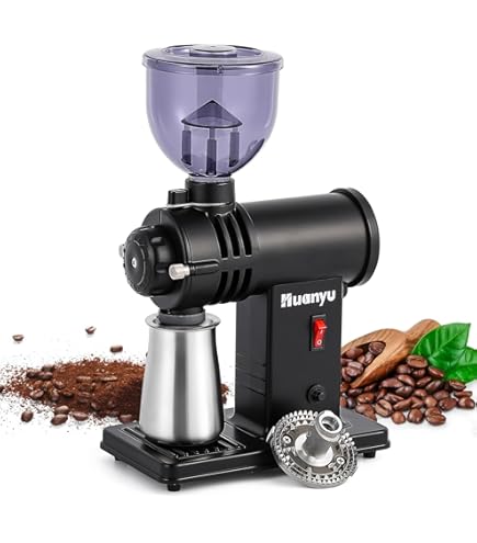 Amazon | Huanyu コーヒーミル 電動 コーヒーグラインダー 19段挽き目