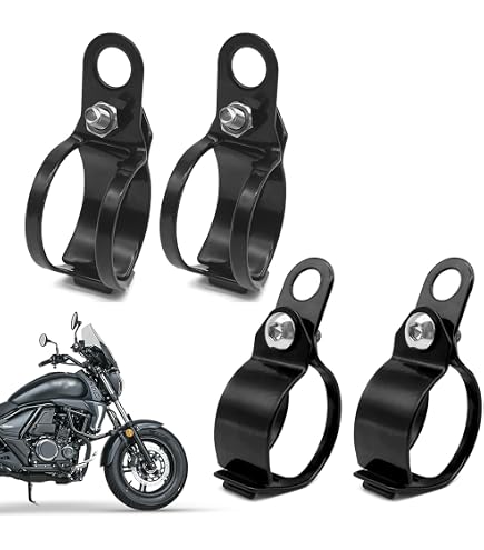 Motorcycle Turn Signal Mount Brackets – Chrome, Fits 30-45mm Fork Tubes (1 Pair) - View #12