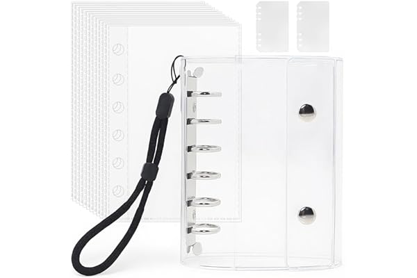 シール帳 透明 A7サイズ はがせる 女の子 シールバインダー シール手帳 クリアバインダー 6穴 シール収納 推し活グッズ シール台紙10枚セット 3層構造 PPシート2枚&専用ストラップ付き（透明）