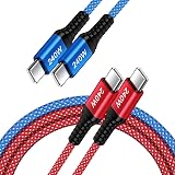 ANNIBER PD3.1 240W USB-C & USB-C ケーブル超急速充電 (0.9M+1.8M 2本入り) Type C ケーブル 高耐久ナイロン iPhone17/16/15シリーズ 、MacBook Pro、iPad mini、Matebook、iPad Pro、Xperia、Galaxy等Type C機種対応