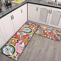 トイレセット＆防水キッチンマット2枚＆ロングキッチンマット2枚セット Amazon｜キッチンマット 2点セット ポチャッコ 台所マット 玄関