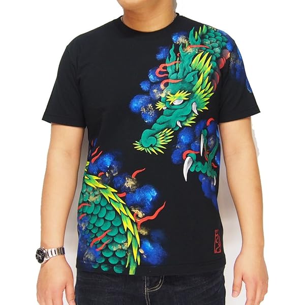 Amazon | [羽水] うすい 青鬼 手描き 和柄Tシャツ/半袖/rase02