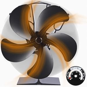【2020改良最新版】ストーブファン 薪ストーブ 5ブレード エコストーブファン 50℃で回転 火力熱炉ファン 電源不要…
