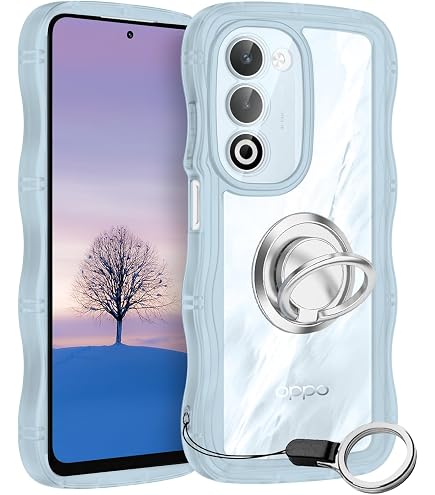 Amazon.co.jp: OPPO A5 5G ケース ブルー ウェーブ TPU波状のバンパー