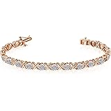 1/4 Carat Diamond Sterling Silver Miracle Plate Cross link Diamond Bracelet (Diamond Quality IJ-I3) | Real Diamond Bracelet F