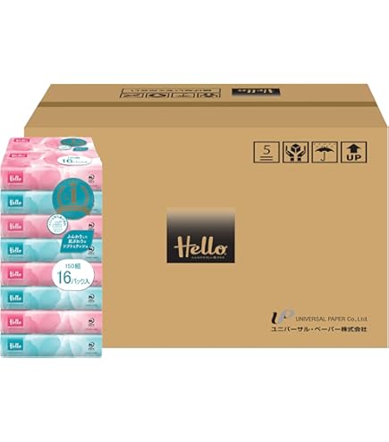 Amazon.co.jp: ハロー ソフトパックティッシュ 300枚(150組)×5個パック