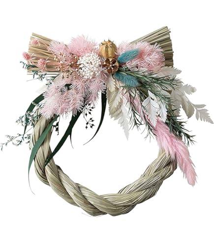 Amazon | 【SOMU 花縄】しめ縄飾り ドライフラワー プリザーブド