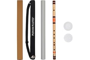 Punam Flutes C Sharp Medium Right Hand Bansuri 18.5 inches