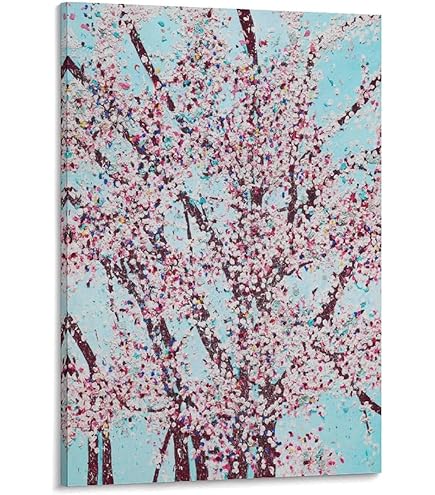 Amazon.co.jp: ダミアンハーストポスター桜キャンバス壁アート抽象絵画