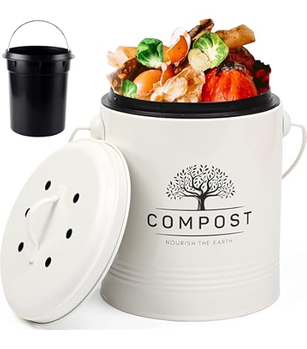 Contenitore Compost Da Cucina Gimel 3.5 L In Metallo Con Filtro Carbone - Anti Odori - Foto 9