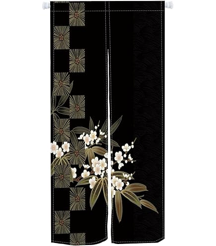 Amazon｜本縫い和風のれん和柄のれん85センチ×150センチ しだれ桜