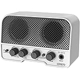 LEKATO ミニギターアンプ エレキギターアンプ 小型 2つサウンドチャンネル 充電式 5W Bluetooth機能 ヘッドホン端子搭載 AUX入力 自宅 練習用 日本語取扱説明書付き (ホワイト)