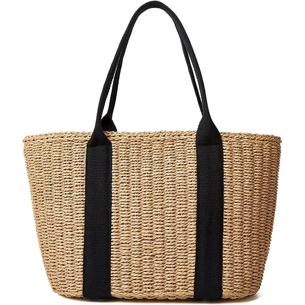 Glitopper 4 Pcs Straw Bag Woven Bag and Rattan Wicker Hat  display picture 1
