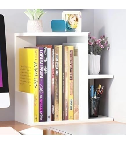 Mini Book Display Shelf Hbluefat Desktop Wooden Book Rack Tabletop Mini Bookshelf Organizer In Walnut 569502