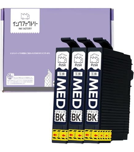 Amazon.co.jp: エプソン用 MED-4CL メダマヤキ 4色セット 互換インク
