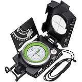 Proster IP65 ハイキングコンパス 目撃クリノメーター付き プロフェッショナルミリタリーコンパス メタルキャンプコンパス 防水 キャリーバッグ付き キャンプ ハンティング ハイキング 地質活動用