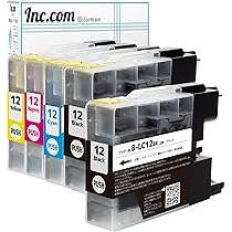 Amazon.co.jp: Inc.com ブラザー インク lc12 4色 +LC12BK 合計5本