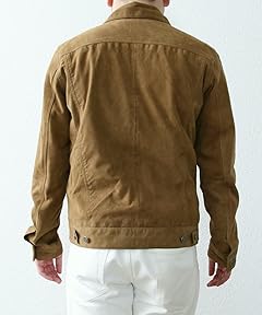 Goat Suede Jean Jacket 7560-605-6019: Brown Goat Suede Jean Jacket 7560-605-6019: Brown